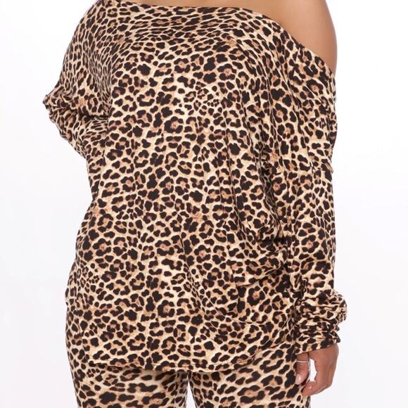 Fashion Nova Don’t Get This Twisted Off The Shoulder Leopard Print Top Medium - Picture 4 of 8